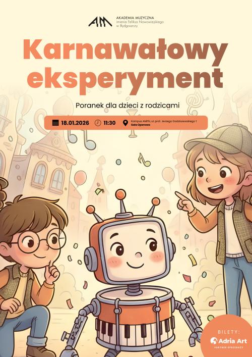 Poranek muzyczny dla dzieci z rodzicami - Karnawałowy Eksperyment